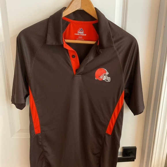 Majestic Other - Majestic - Cool Base Short Sleeve Polo Shirt - Brown - Men’s Size Medium